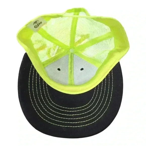 Cobra Snapchat Snapback Mesh Hat Cap Neon Green Yellow Black One Size - Picture 8 of 13